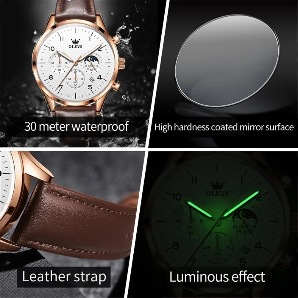 OLEVS 2882 Men’s Watch – Classic Multi-Function Quartz Timepiece