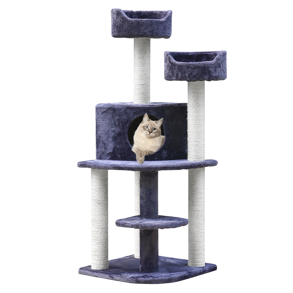 NNEDSZ Cat Tree 126cm Trees Scratching Post Scratcher Tower Condo House Furniture Wood-0